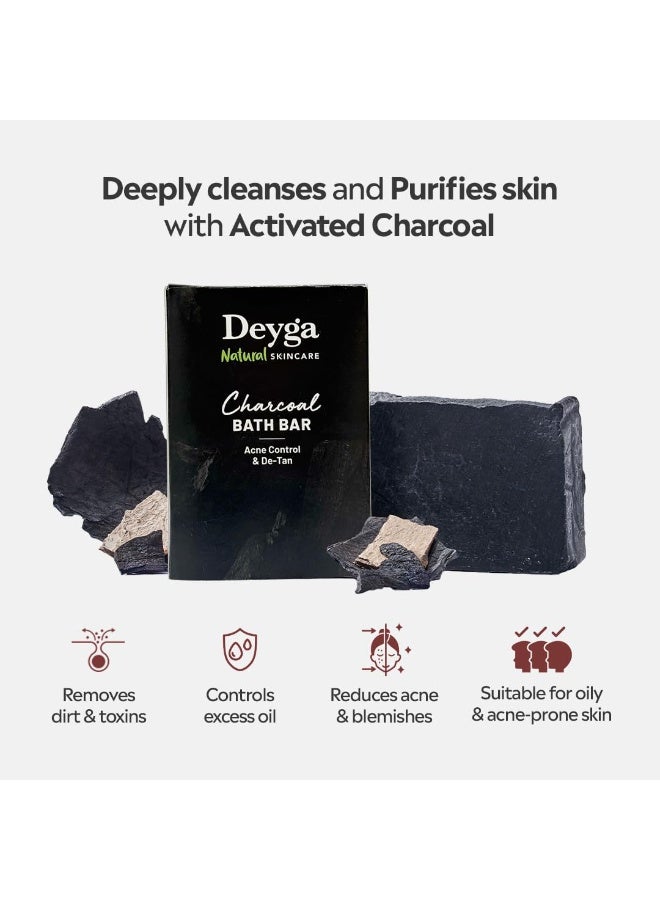 Deyga Charcoal Soap | Reduces Acne & Blackheads | Deep Cleansing & Detoxifying Bath Bar | Controls Oil | For Oily & Acne-Prone Skin - Image 2